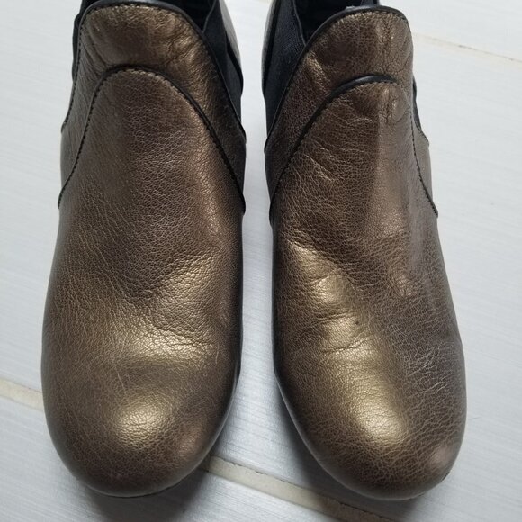 FLY London Bronze Kitten Heel  Ankle Booties Victorian 38 - Picture 8 of 10